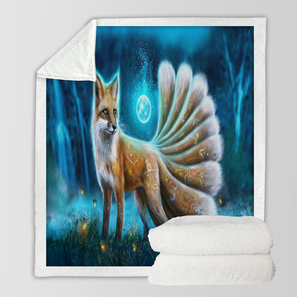 products/Beautiful-Fantasy-Fox-Throw-Blanket