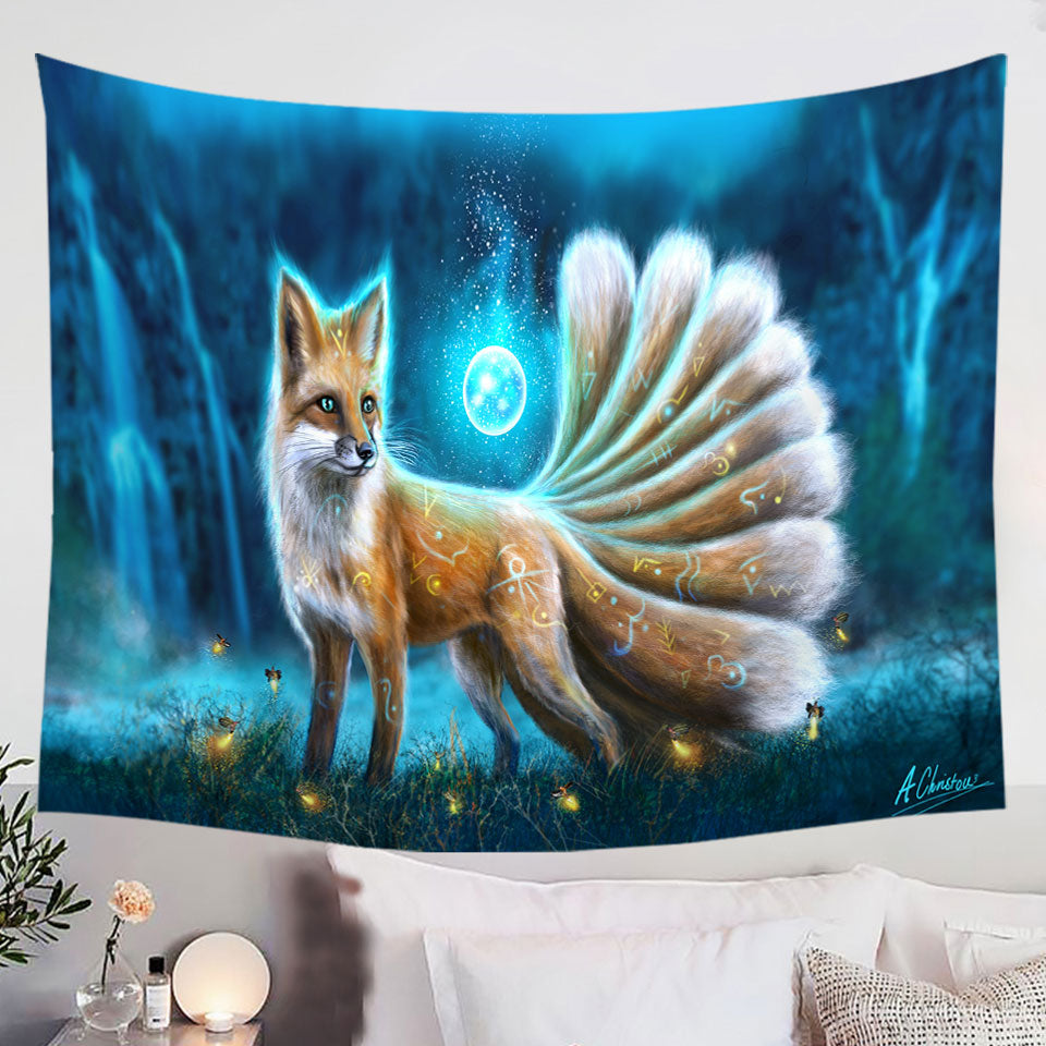 Beautiful-Fantasy-Fox-Wall-Decor-Tapestry-with-Animal