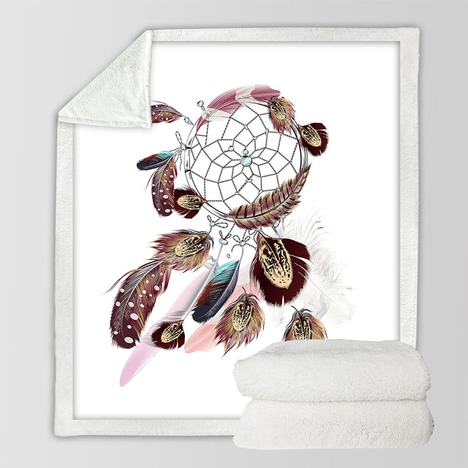 Beautiful Feathers Dream Catcher Couch Throws