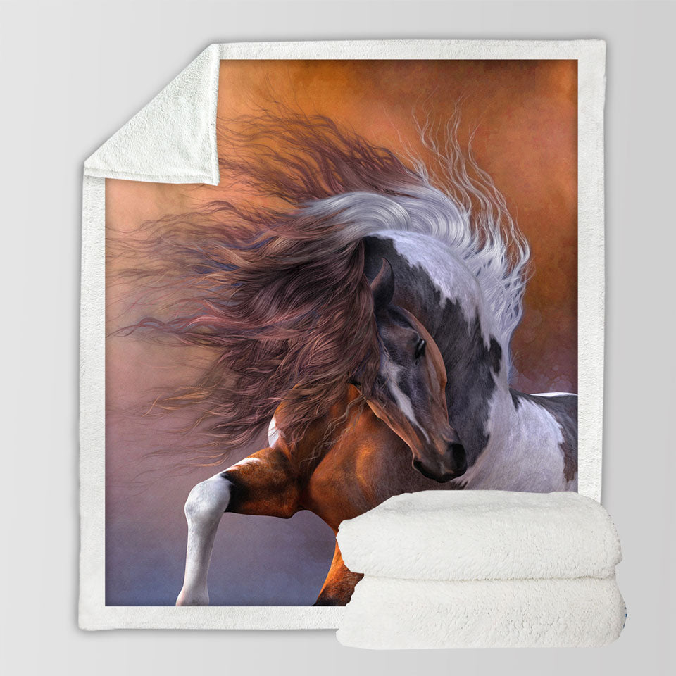 products/Beautiful-Fleece-Blankets-Brown-and-White-Pinto-Horse