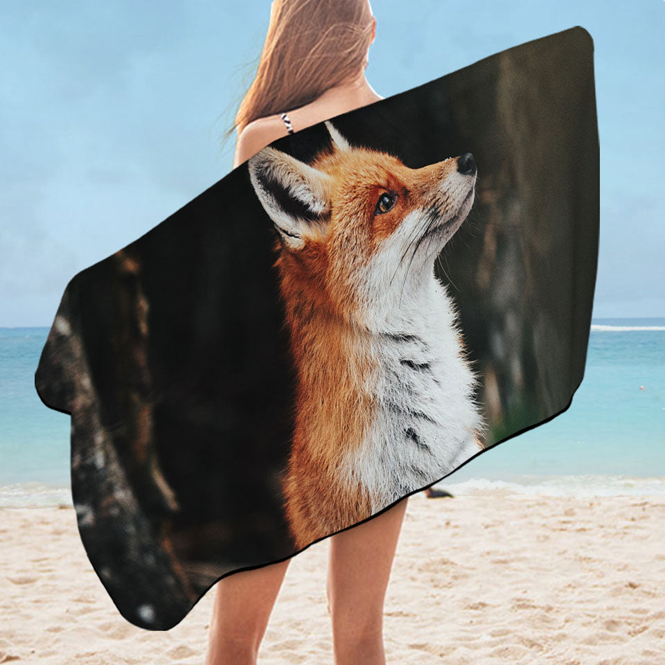 Beautiful Fox Cute Beach Towel