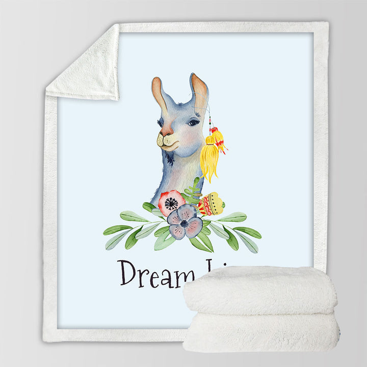 Beautiful Inspirational Llama Throw Blanket