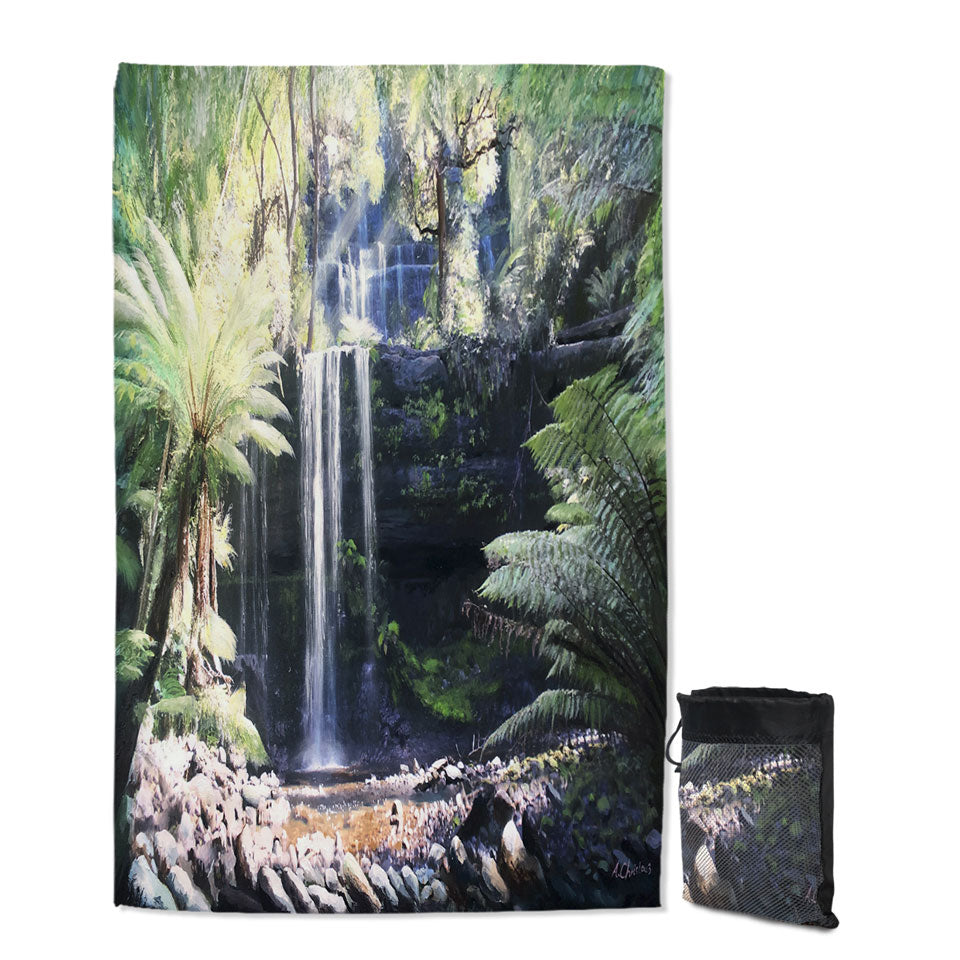 Beautiful Nature Beach Towels Art Painting Russell Falls