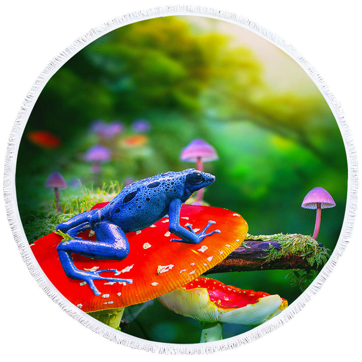 Beautiful Nature Frog Circle Beach Towel