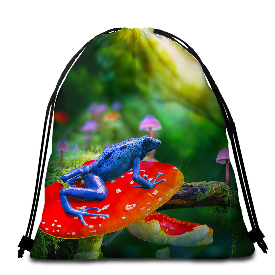 Magical Wild White Horse Beach Towel Bags