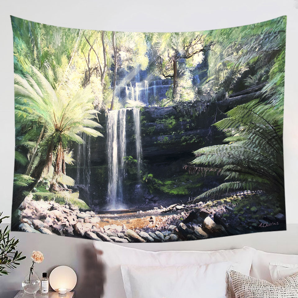 Beautiful-Nature-Wall-Art-Painting-Russell-Falls-Tapestry-Decor