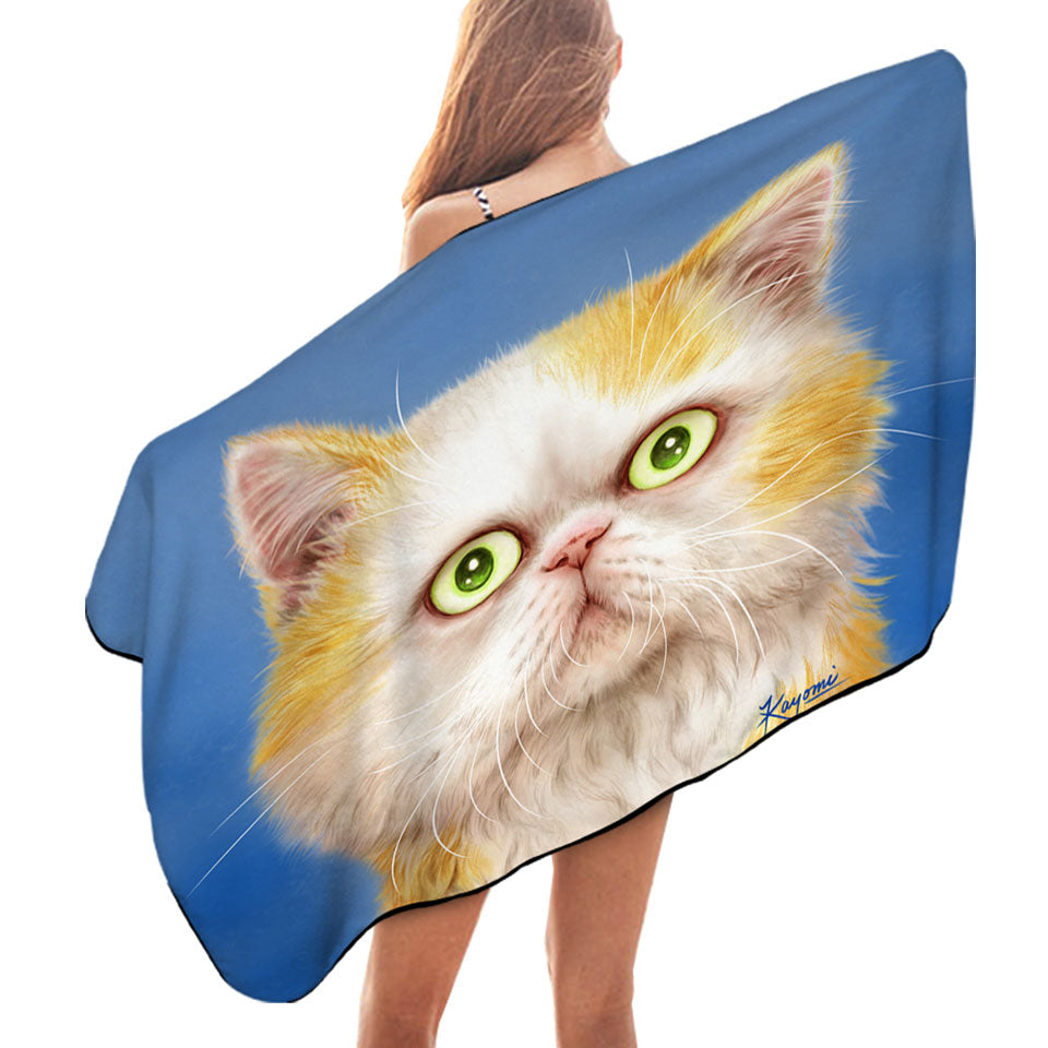 Beautiful Pool Towels Kittens Drawings Staring Ginger Cat