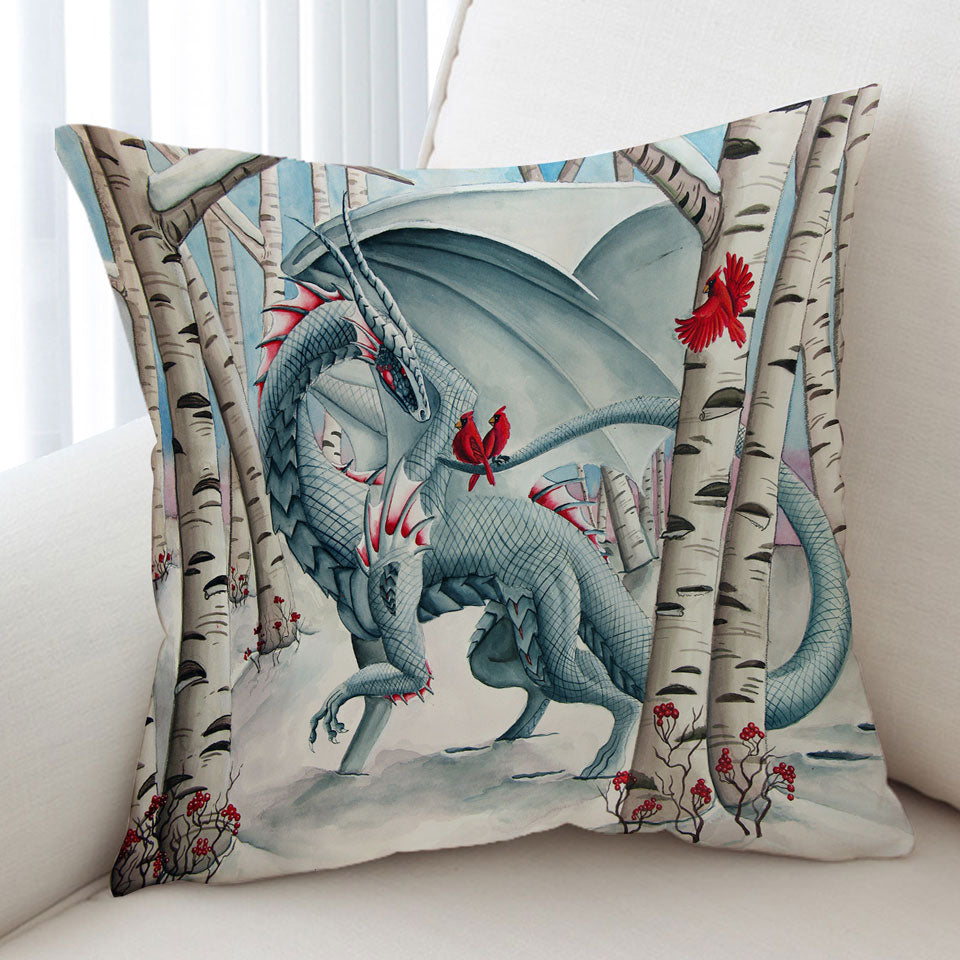 Beautiful Throw Cushions Lady of the Forest Fantasy Art Dragon Painting