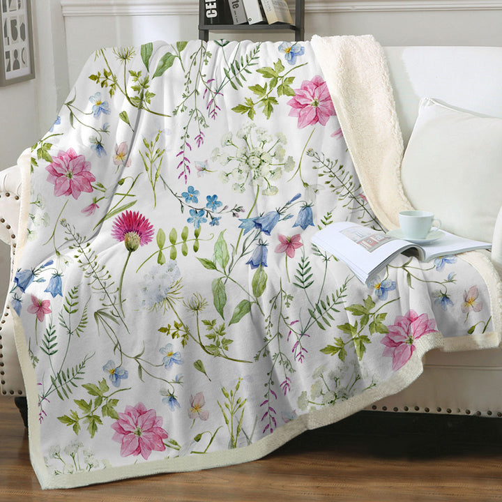 Beautiful Throws with Spring Flowers