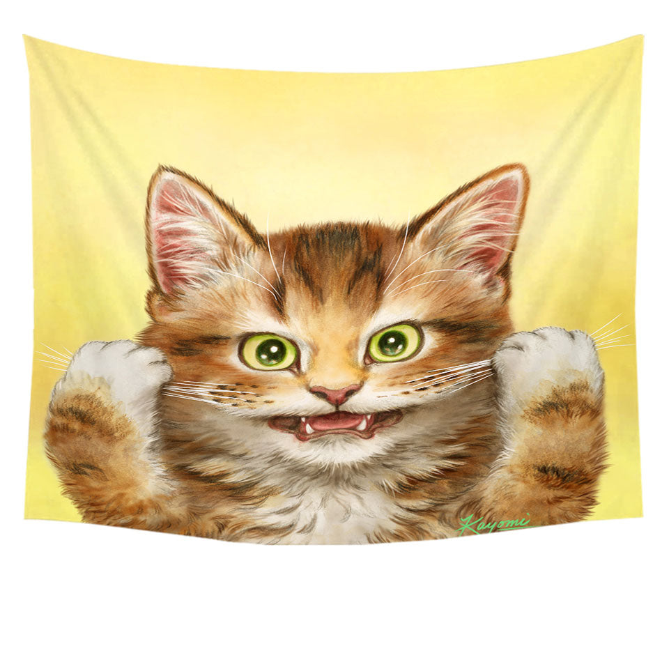 Beautiful Wall Decor Cats Art Paintings Funny Face Kitten