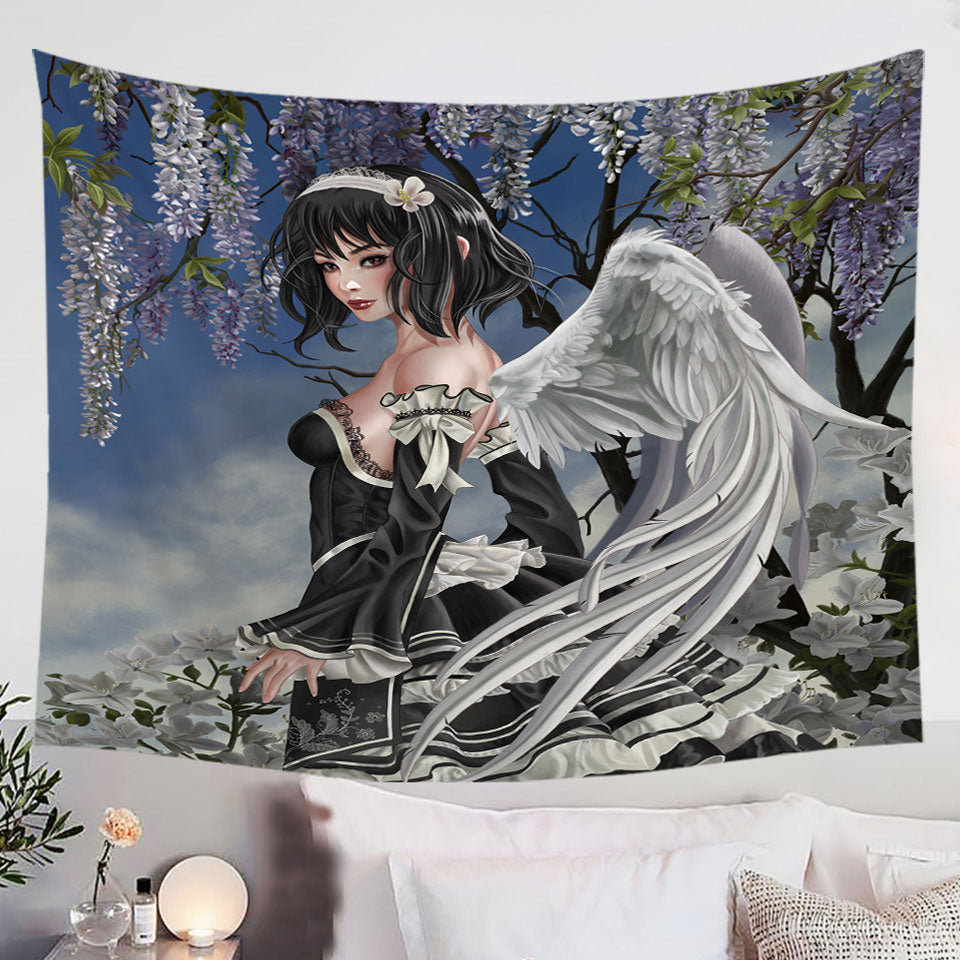 Beautiful-Wall-Decor-Tapestries-Fairy-and-White-Flowers