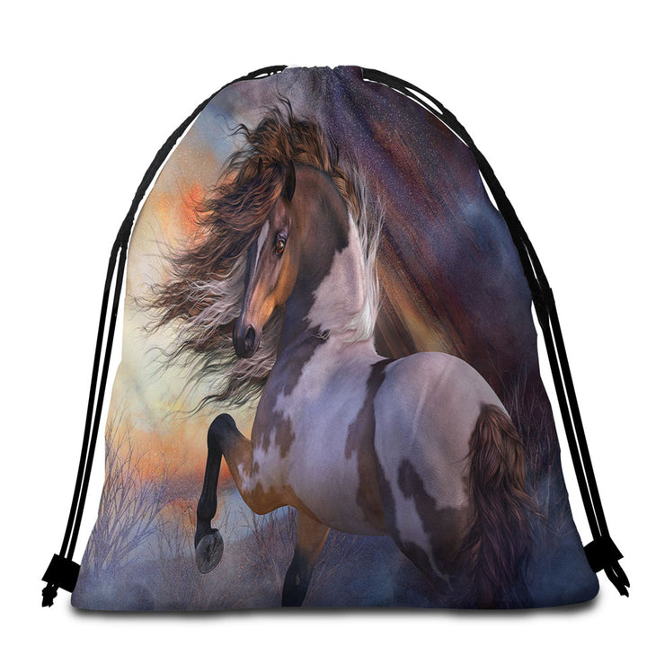 Beautiful Wild Horse Wild Stallion Beach Bags and Towels