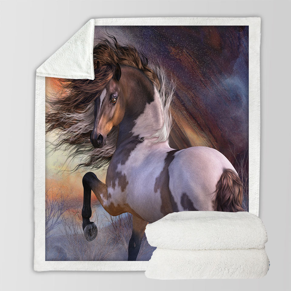 products/Beautiful-Wild-Horse-Wild-Stallion-Sherpa-Blanket