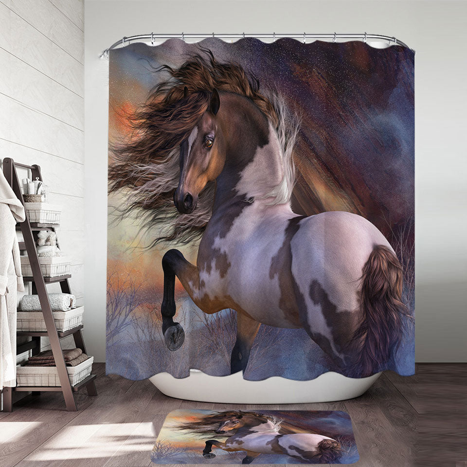 Beautiful Wild Horse Wild Stallion Shower Curtain