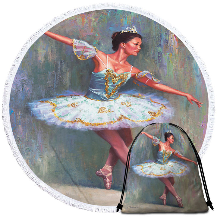 Beautiful Woman Painting the Ballet Dancer Nice Beach Towels