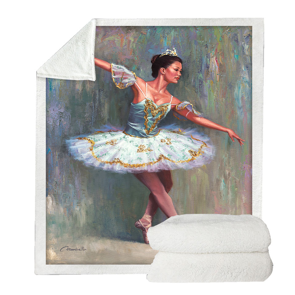 Beautiful Woman Painting the Ballet Dancer Sherpa Blanket
