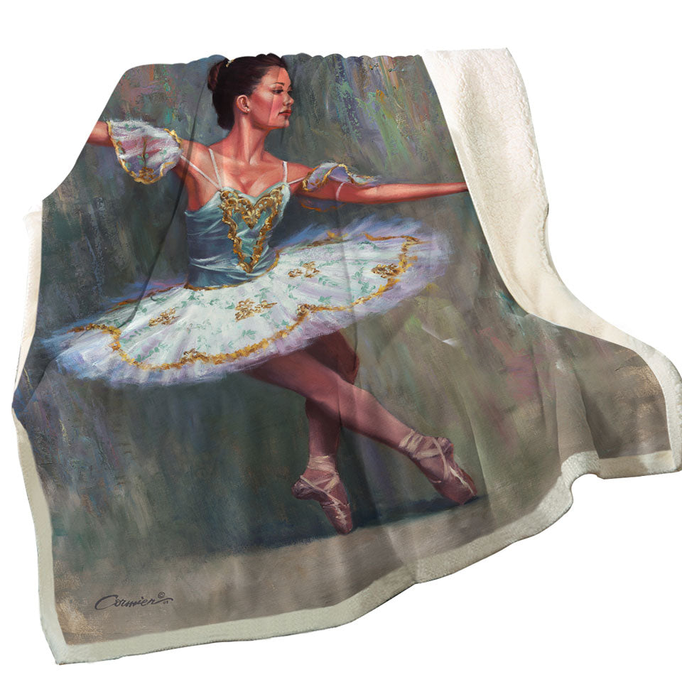 Beautiful Woman Painting the Ballet Dancer Throw Blanket