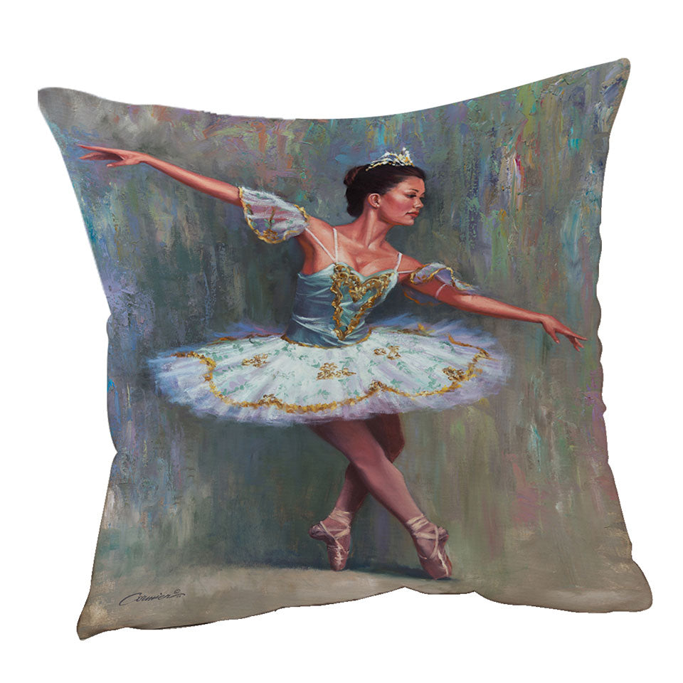 Beautiful Woman Painting the Ballet Dancer Throw Pillow
