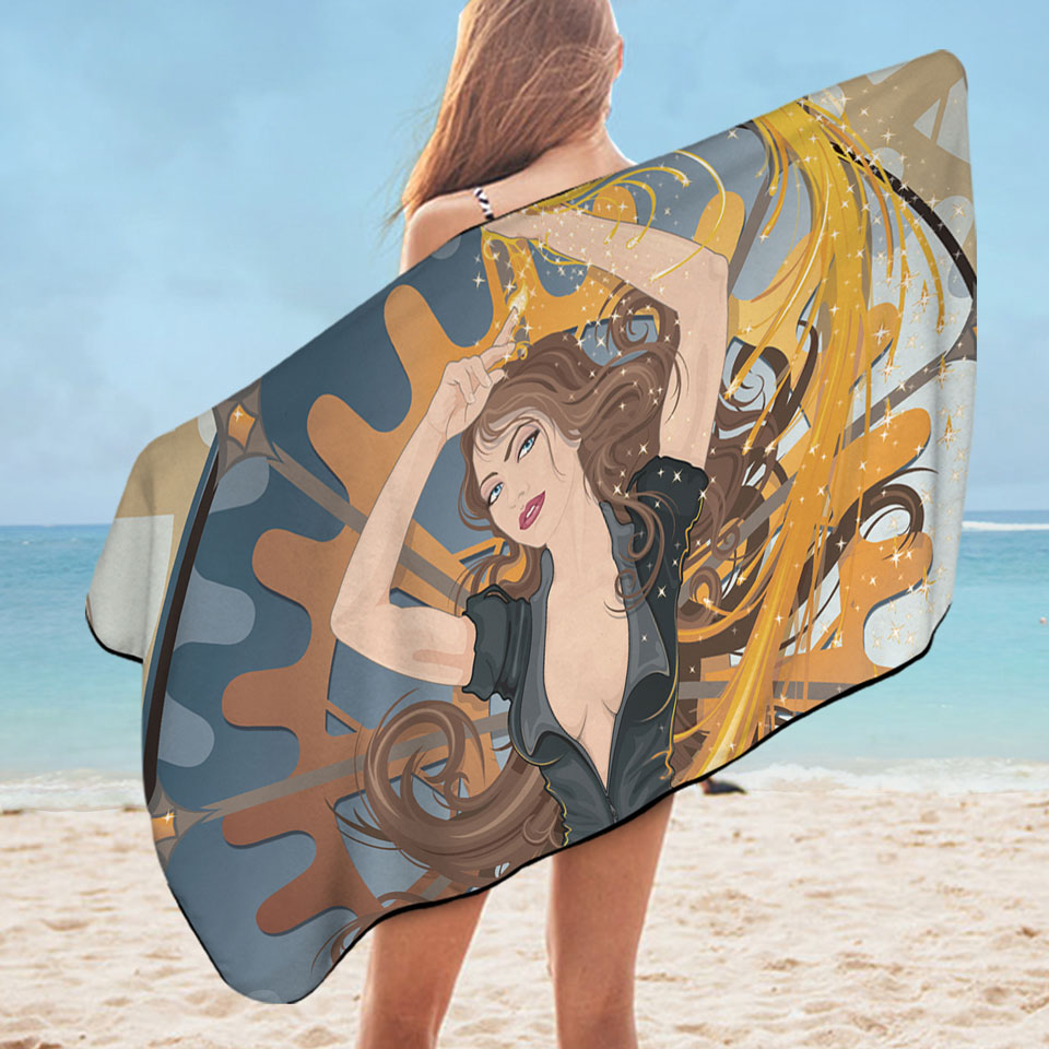 Beautiful Womens Art the Spark Girl Microfiber Beach Towel