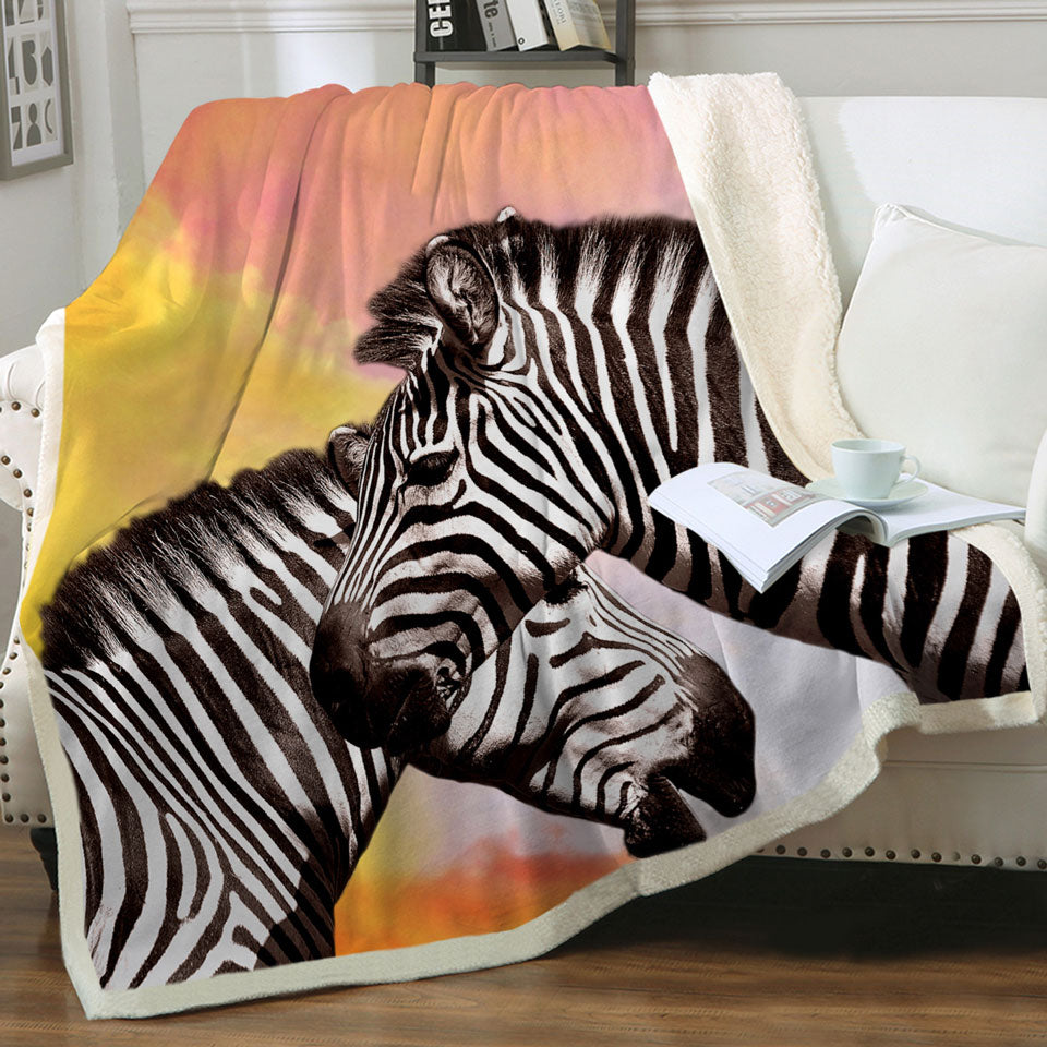 Beautiful Zebra Sherpa Blanket