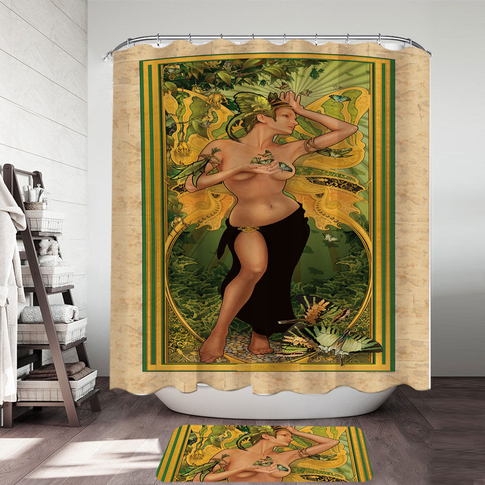 Beautiful and Sexy Butterflies Woman Shower Curtains