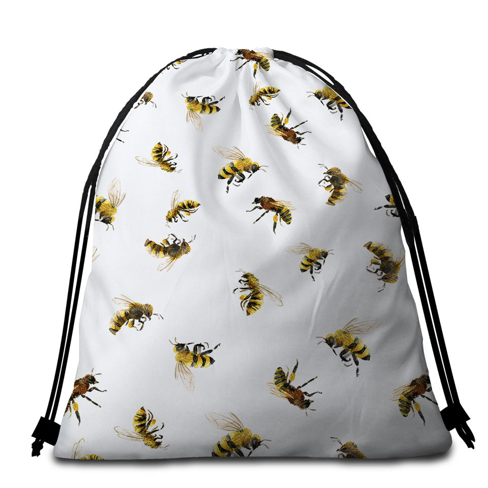 Bees Beach Towels and Bags Set