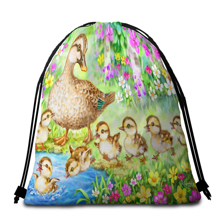 Best Beach Towel Bags Designs for Kids Children Duck Family