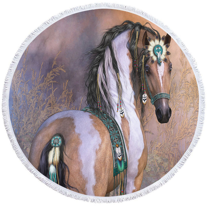 Best Beach Towels Daughter of the Wind Native American Girl Horse