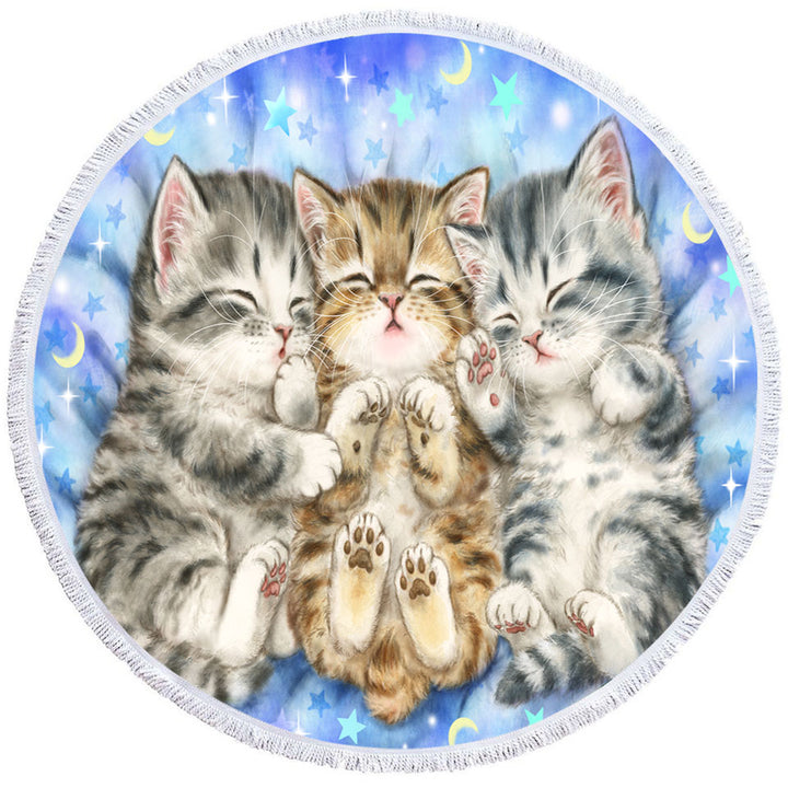 Best Beach Towels online Cute Cats Nap Time Three Sweet Kittens