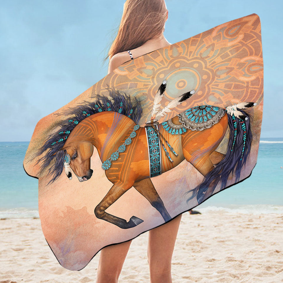 Best Beach Towels with Native American Horse Art Native Treasure