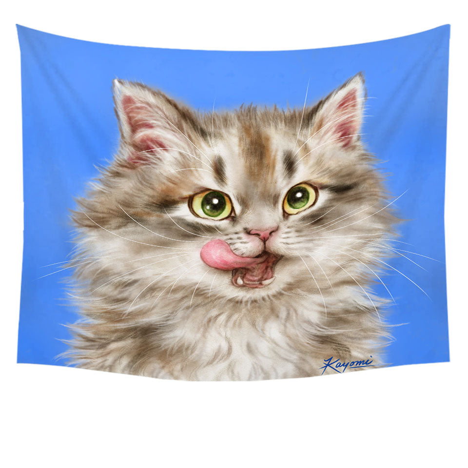 Best Wall Decor with Cats Cute and Funny Art Hungry Furry Kitten