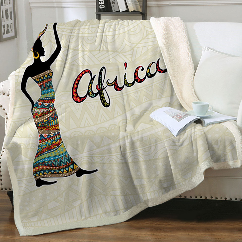 Black African Woman Blanket Present Africa
