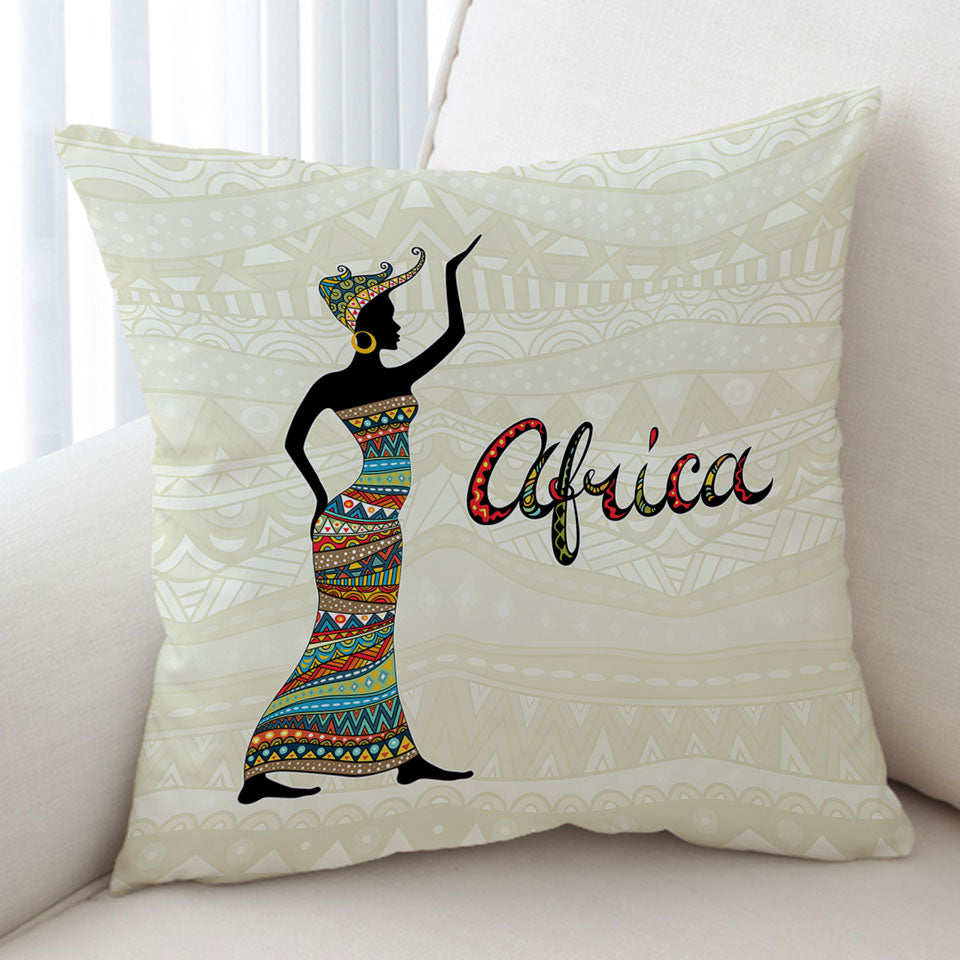 Black African Woman Cushion Present Africa