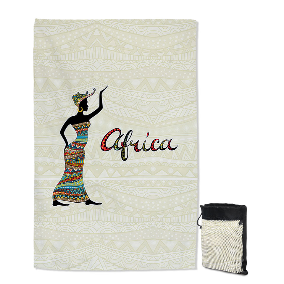Black African Woman Giant Beach Towel Present Africa