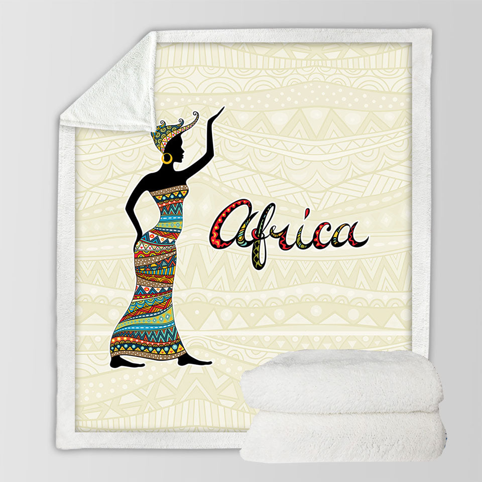 Black African Woman Throw Blanket Present Africa