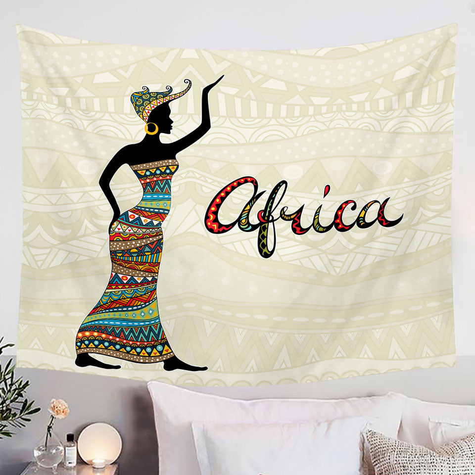 Black African Woman Wall Decor Tapestry