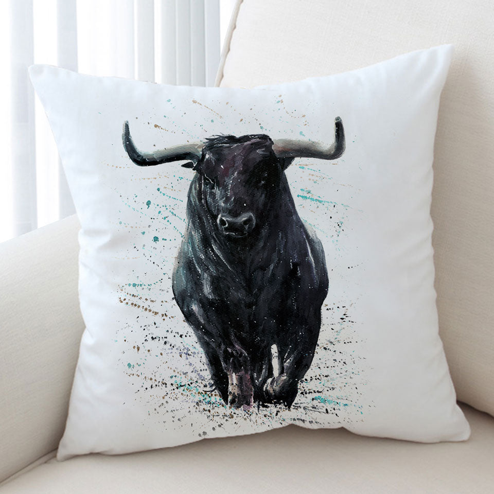 Black Bull Cushion Cover