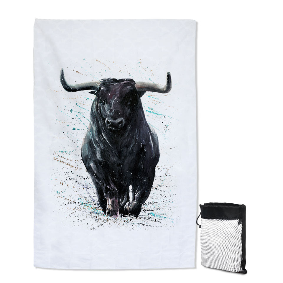 Black Bull Quick Dry Beach Towel