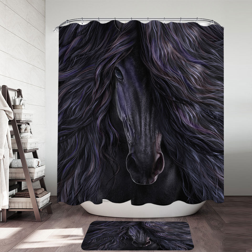 Black Magic Horse Shower Curtains for Sale Fine Art