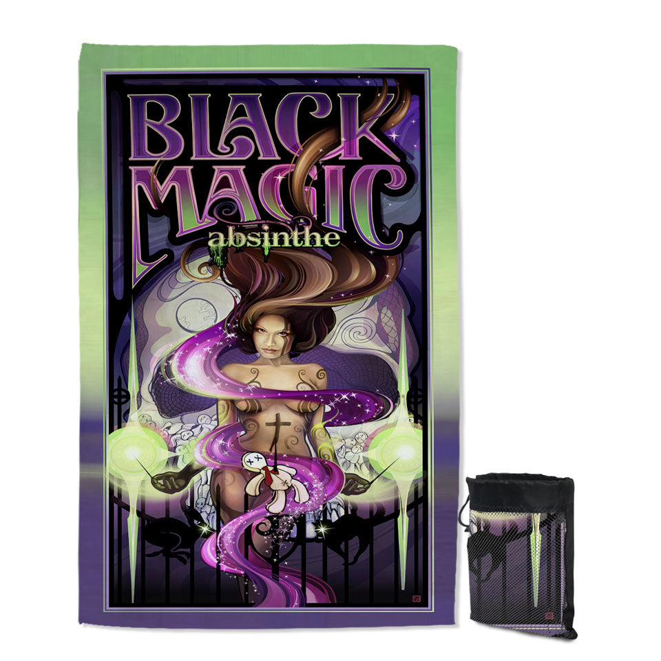 Black Magic Light Cool Sexy Girl Microfiber Towels For Travel