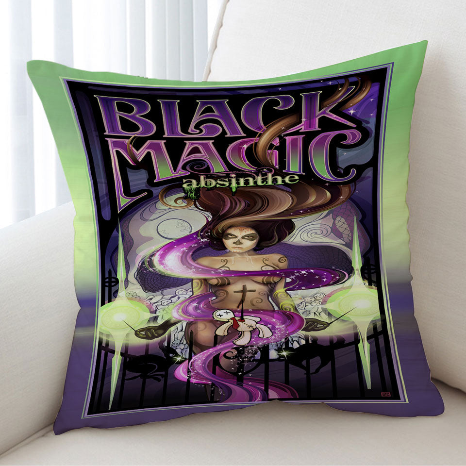 Black Magic Light Cool Sexy Skull Girl Mens Cushions