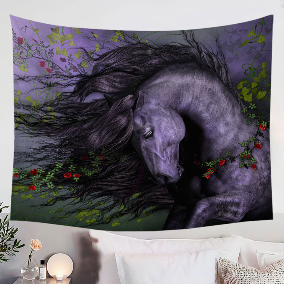 Black-Wild-Horse-the-Wild-Rose-Tapestry
