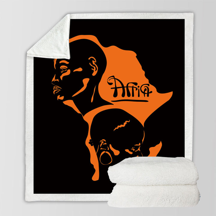 Black and Orange African Decorative Throws