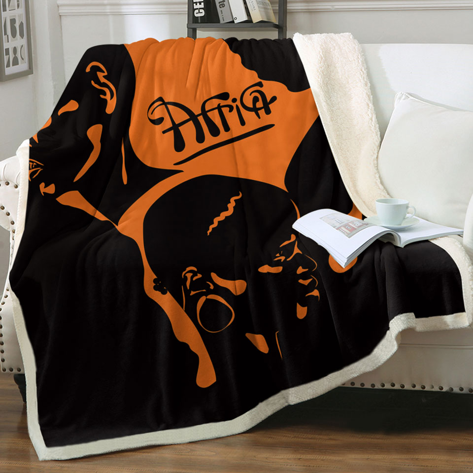 Black and Orange African Throws