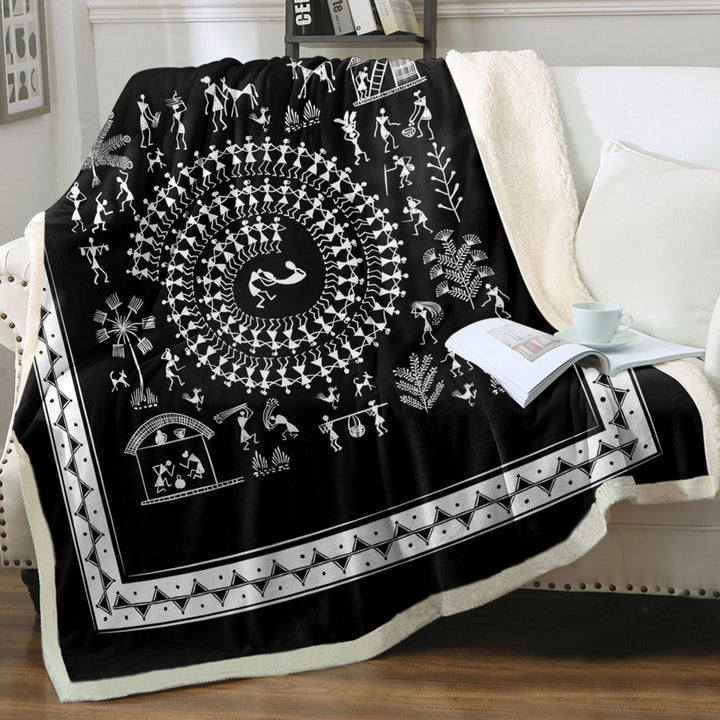 Black and White African Sherpa Blanket Tribe Story