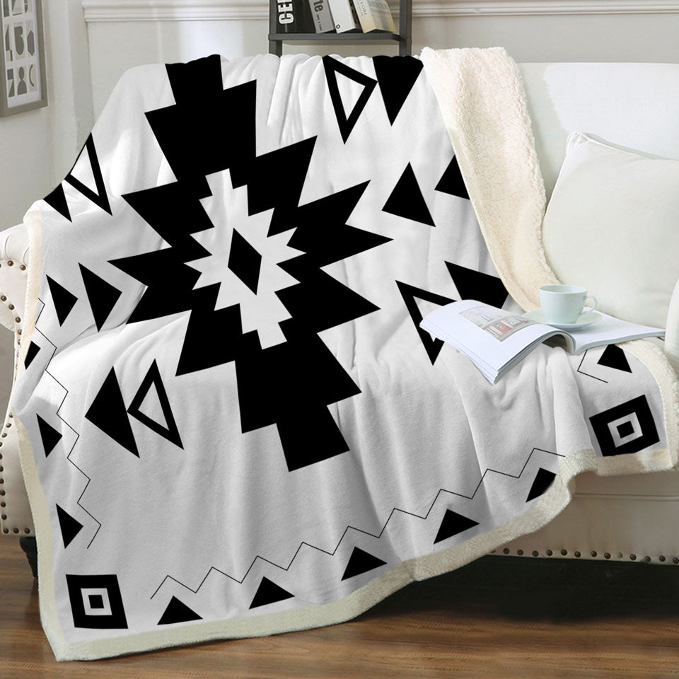 Black and White Aztec Couch Throws