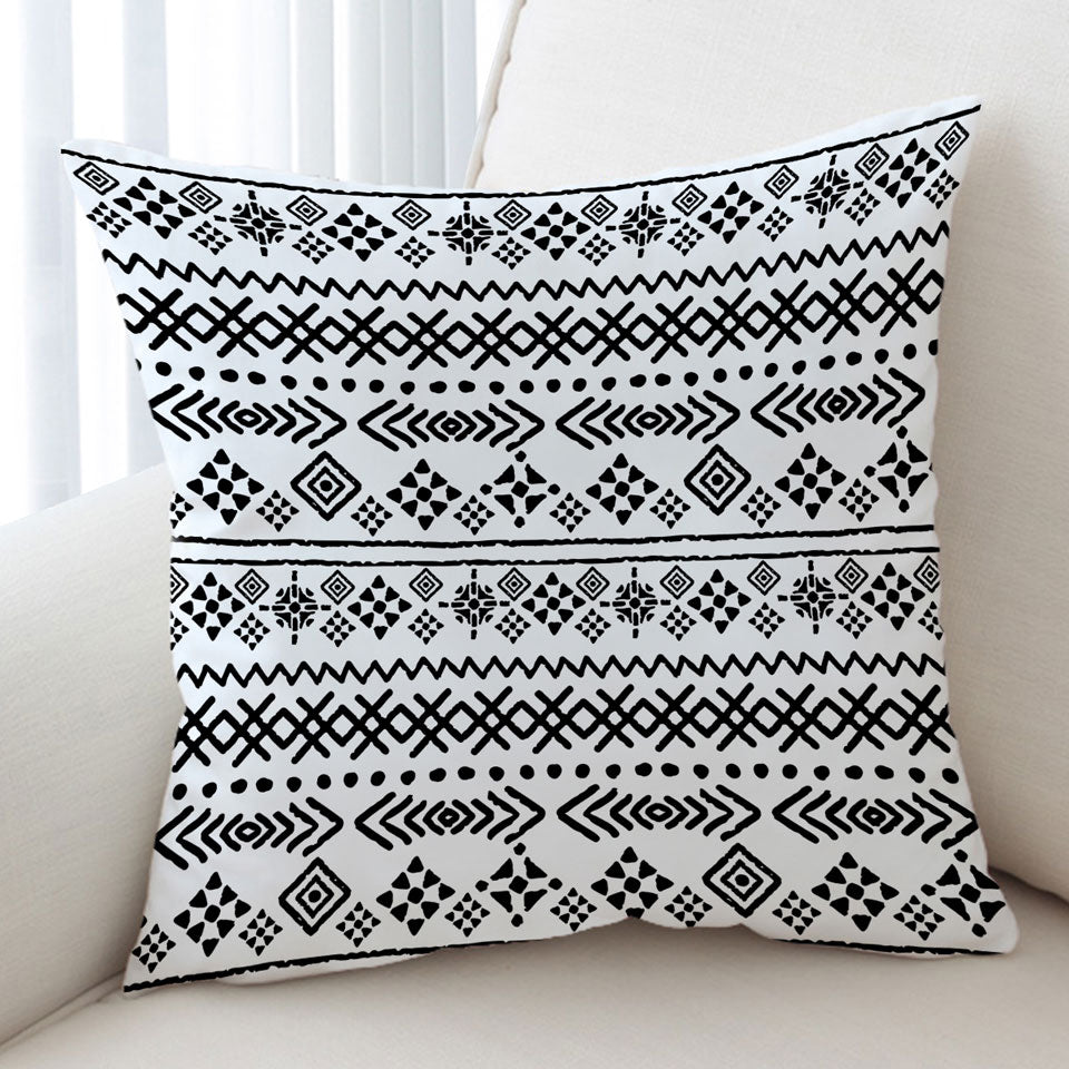 Black and White Aztec Cushion