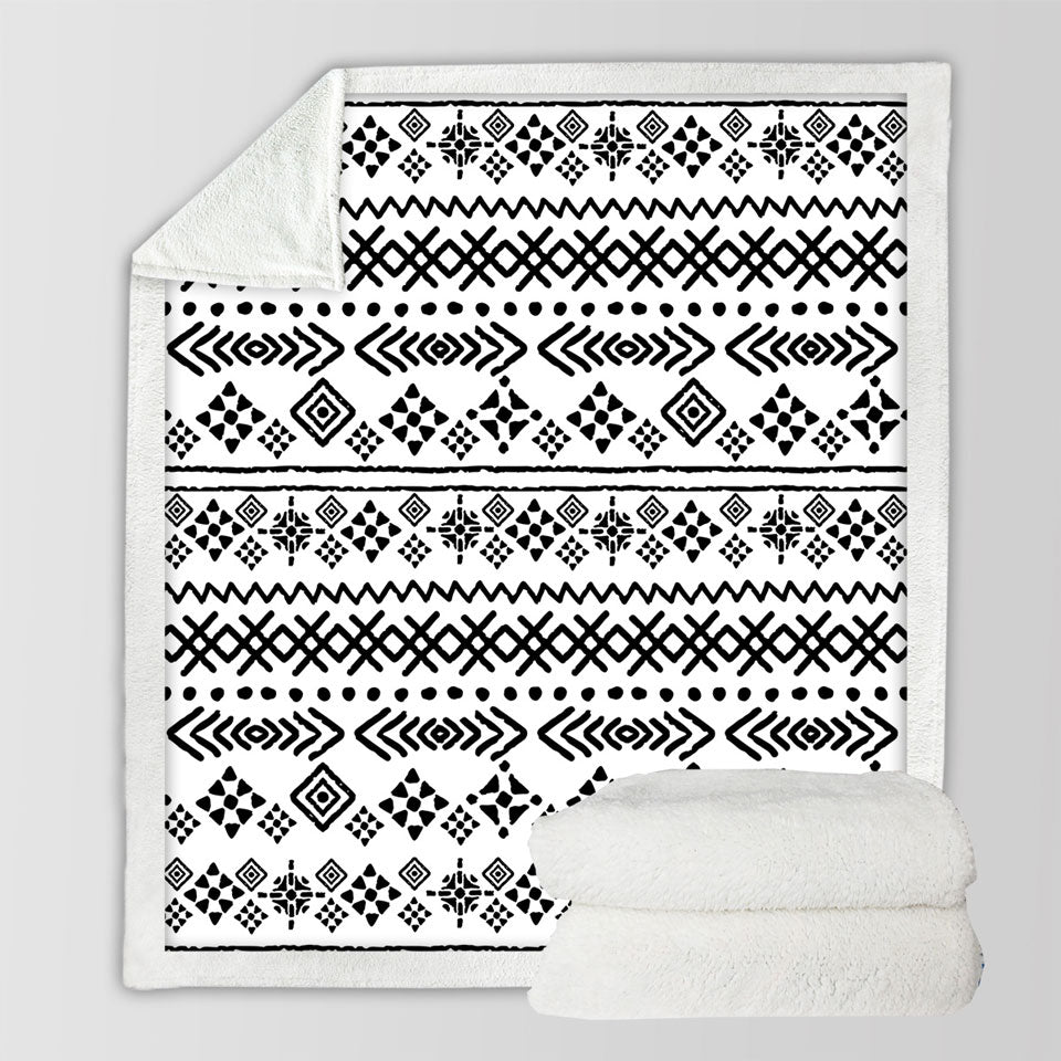 Black and White Aztec Decorative Throws