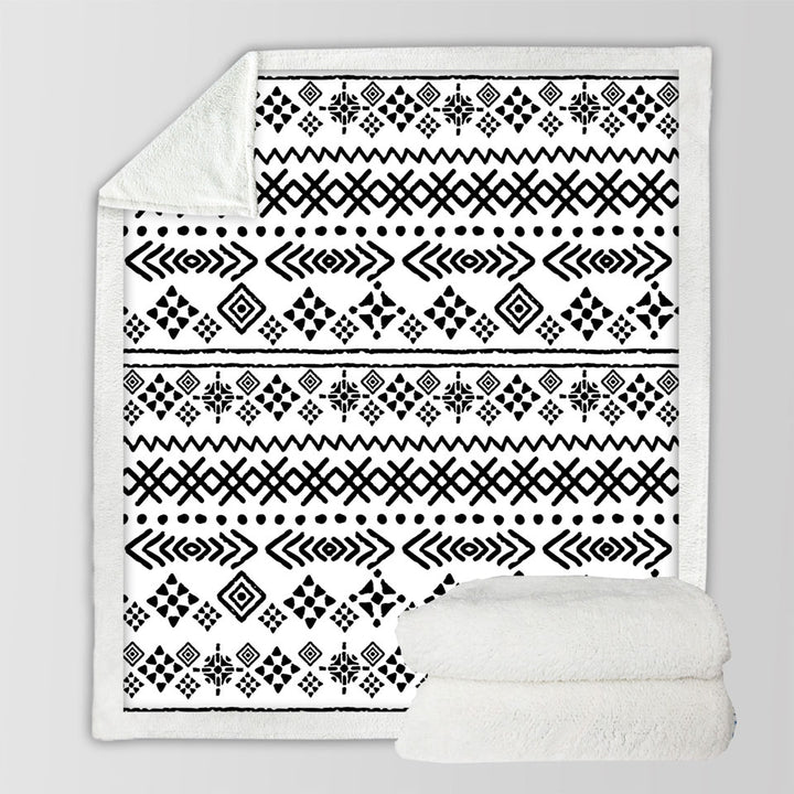 Black and White Aztec Decorative Throws