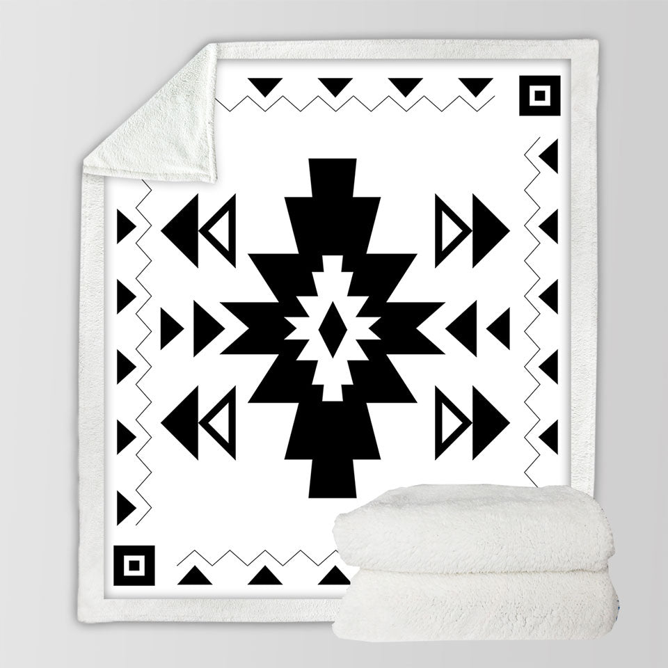 Black and White Aztec Sofa Blankets